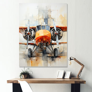 Portrait View Of Plane - Plane Canvas Wall Art